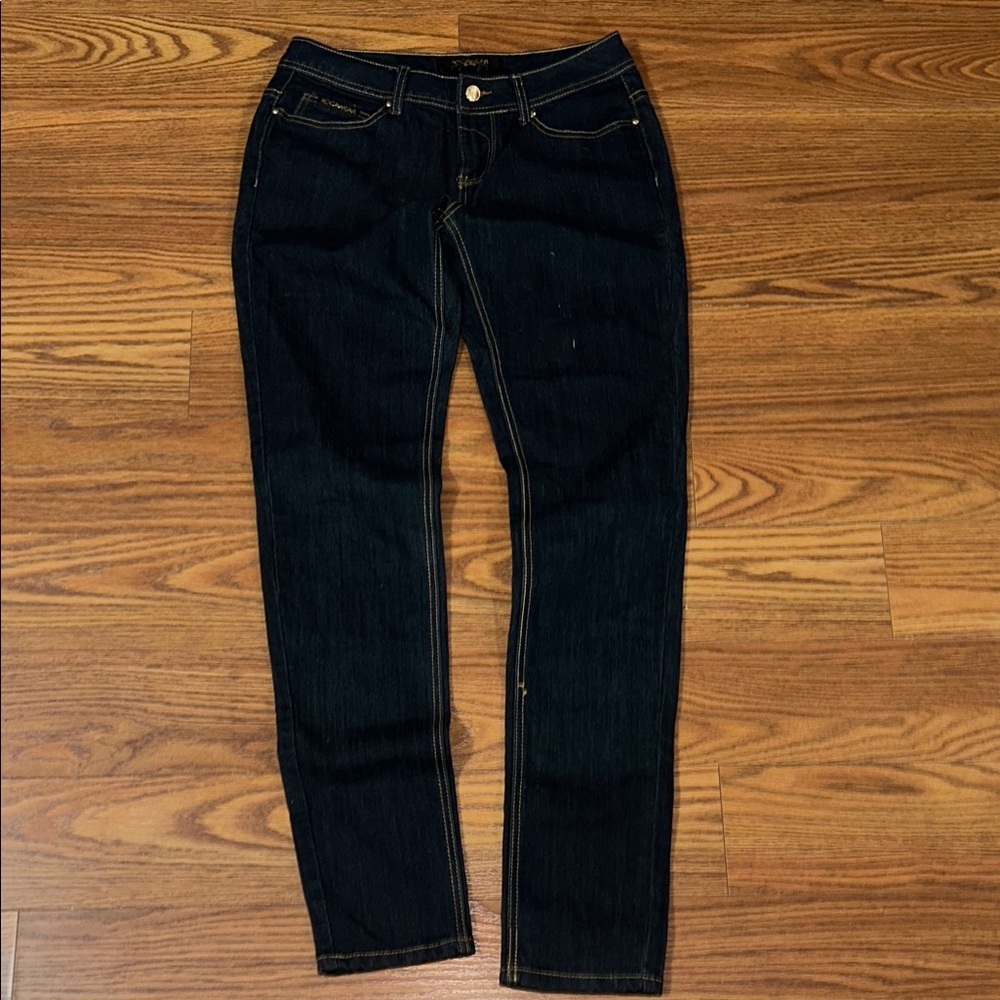 Rocawear 1999 Women’s Skinny Jeans Sz‎ 7 Low Rise Embroidered Double Red R Logo